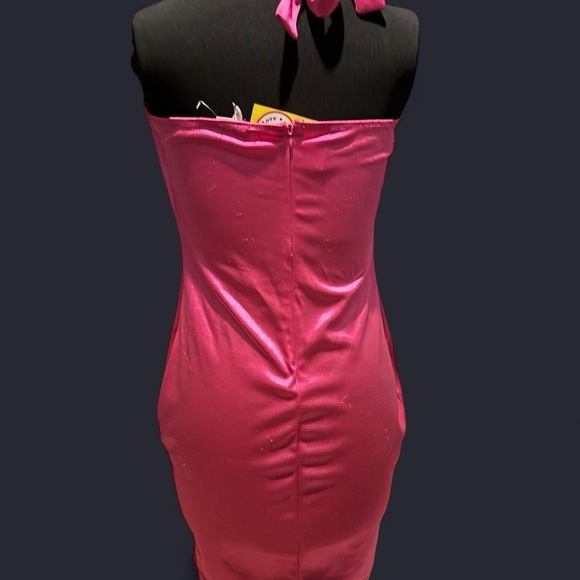 Better Be Vibrant Pink Satin Fabric - Picture 2 of 5